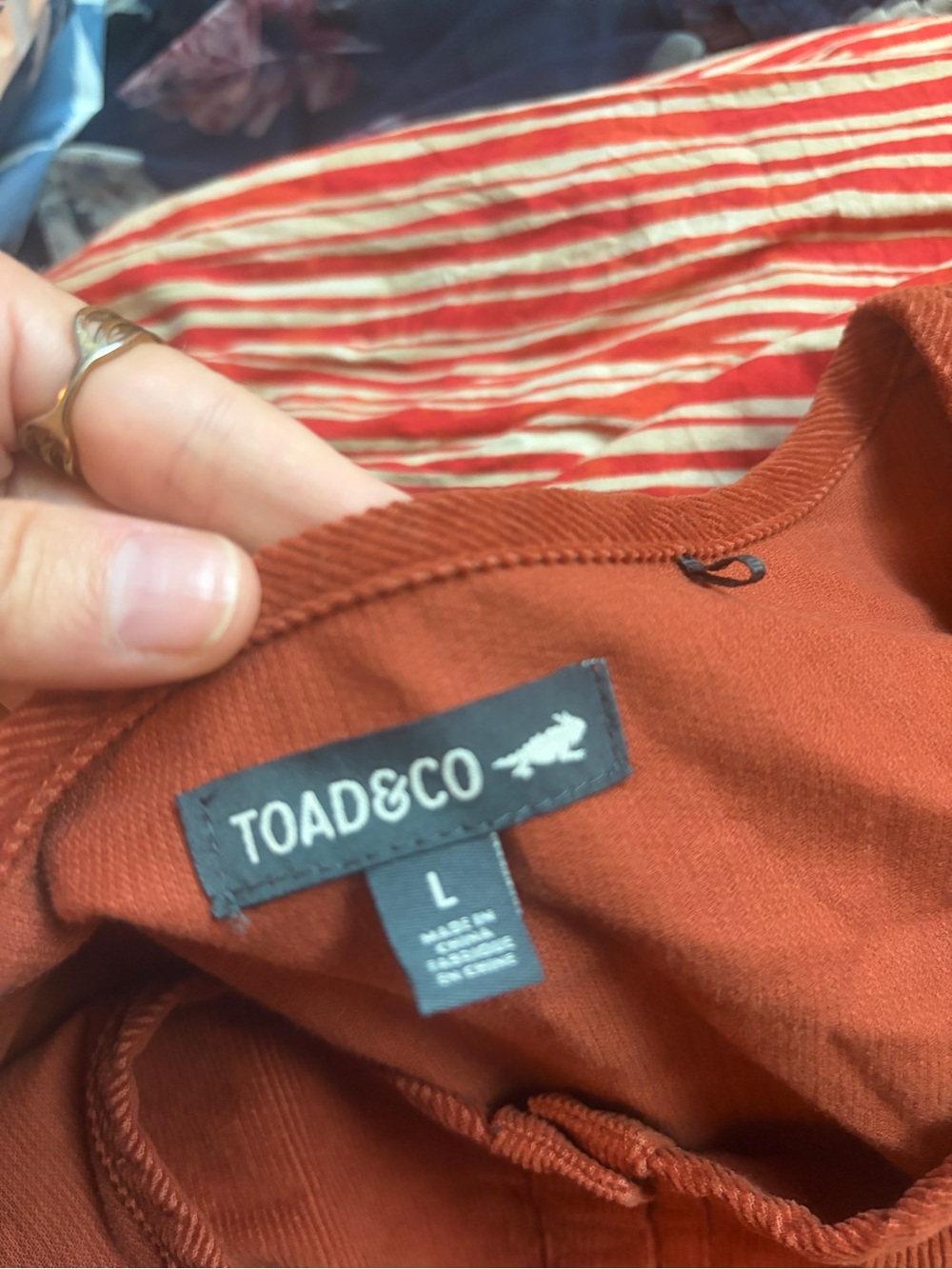 Toad&Co Rust Orange Dress- L